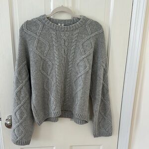 Gray Cable Knit Sweater